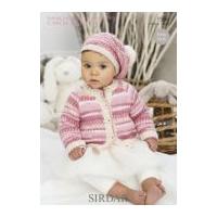 sirdar baby cardigan hat baby crofter knitting pattern 1966 dk
