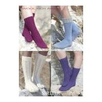 Sirdar Ladies Socks Wool Rich Knitting Pattern 7181 Aran