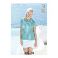 Sirdar Ladies Top Cotton Crochet Pattern 7240 DK