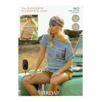 Sirdar Ladies Sweater & Top Summer Stripes Knitting Pattern 9422 DK