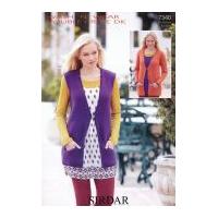 Sirdar Ladies Cardigan & Waistcoat Wash 'n' Wear Knitting Pattern 7340 DK