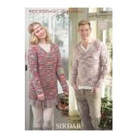 sirdar ladies mens sweaters knitting pattern 9845 chunky