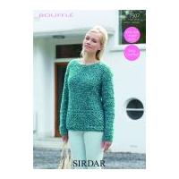 Sirdar Ladies Sweater Bouffle Crochet Pattern 7507 Chunky