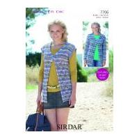Sirdar Ladies Cardigan & Waistcoat Crofter Knitting Pattern 7706 DK