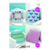 Sirdar Home Cushions Cotton Crochet Pattern 7748 4 Ply
