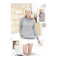 Sirdar Ladies Sweater & Top Ella Knitting Pattern 9781 DK