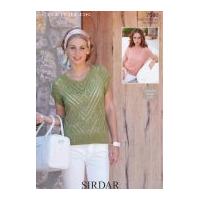 Sirdar Ladies Tops Cotton Knitting Pattern 7080 DK
