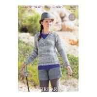 Sirdar Ladies Sweater Faroe Knitting Pattern 7026 Super Chunky