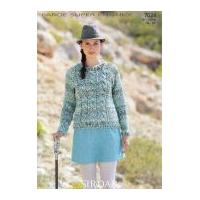 Sirdar Ladies Sweater Faroe Knitting Pattern 7024 Super Chunky