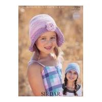 sirdar ladies girls hats summer stripes crochet pattern 7006 dk