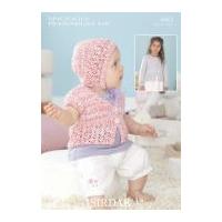 sirdar baby cardigans bonnet peekaboo knitting pattern 4463 dk