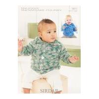 Sirdar Baby Sweater & Cardigan Snowflake Knitting Pattern 1411 Chunky