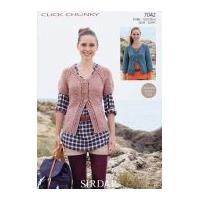 Sirdar Ladies Cardigans Click Knitting Pattern 7042 Chunky