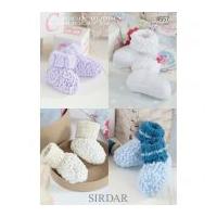 Sirdar Baby Booties Snuggly Bubbly Knitting Pattern 4557 DK