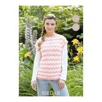 Sirdar Ladies Top Wash 'n' Wear Crochet Pattern 7222 DK