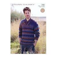 Sirdar Mens Sweater Sylvan Knitting Pattern 7482 Chunky