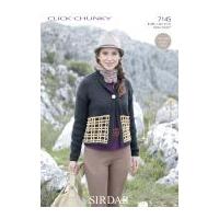 Sirdar Ladies Jacket Click Knitting Pattern 7145 Chunky