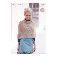 Sirdar Ladies Cape Bouffle Knitting Pattern 7386 Chunky