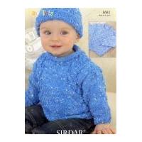 sirdar baby sweaters hat knitting pattern 1681 dk