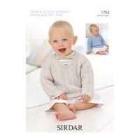 Sirdar Baby Sweaters Knitting Pattern 1753 DK