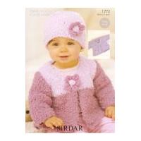 Sirdar Baby Cardigans & Hat Snowflake Knitting Pattern 1772 Chunky, DK