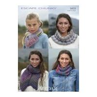 Sirdar Ladies & Girls Scarves & Snoods Knitting Pattern 9459 Chunky