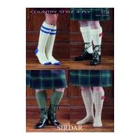 sirdar ladies mens socks country style knitting pattern 7728 4 ply