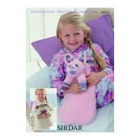 Sirdar Pig & Monkey Hot Water Bottle Covers Snowflake Knitting Pattern 4609 DK