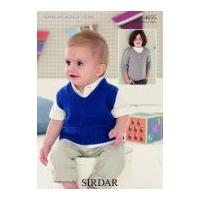 Sirdar Baby Sweater & Tank Top Knitting Pattern 4655 DK