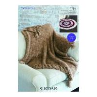 Sirdar Home Round & Square Throws Touch Fur Knitting Pattern 7784