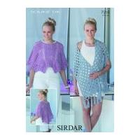 Sirdar Ladies Wrap & Shawl Soukie Knitting Pattern 7518 DK