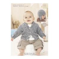 Sirdar Baby Cardigan & Hat Tiny Tots Knitting Pattern 1426 DK