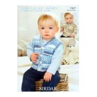 sirdar baby cardigan waistcoat baby crofter knitting pattern 1927 dk