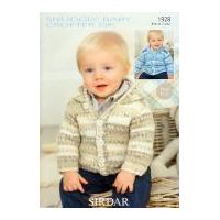 sirdar baby cardigan jacket baby crofter knitting pattern 1928 dk