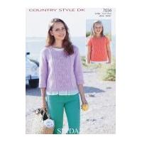 Sirdar Ladies & Girls Sweaters Country Style Knitting Pattern 7034 DK