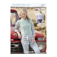 sirdar ladies sweater top americana knitting pattern 9770 dk