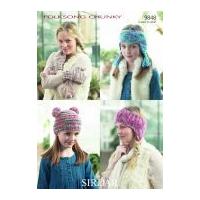 Sirdar Ladies & Girls Hats, Headwarmers & Mittens Knitting Pattern 9848 Chunky