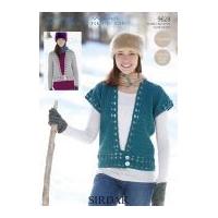 Sirdar Ladies Cardigan & Waistcoat Wash 'n' Wear Crochet Pattern 9628 DK