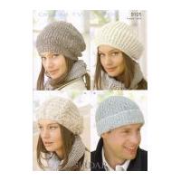 Sirdar Family Hats Knitting Pattern 9105 DK