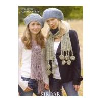 Sirdar Ladies & Girls Hats & Scarves Click Knitting Pattern 8816 Chunky