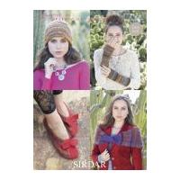 Sirdar Ladies Wrap, Hat, Slippers & Wrist Warmers Divine Knitting Pattern 7173 DK