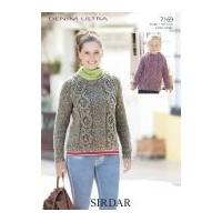 Sirdar Ladies & Girls Sweaters Denim Ultra Knitting Pattern 7169 Super Chunky