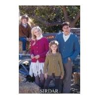 Sirdar Family Cardigans Harrap Tweed Knitting Pattern 7399 DK