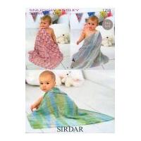 sirdar baby blankets smiley stripes knitting pattern 1258 dk