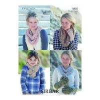 Sirdar Ladies & Girls Scarf, Snoods & Mittens Freya Knitting Pattern 9885 Chunky