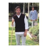 Sirdar Mens Sweater & Tank Top Country Style Knitting Pattern 7043 4 Ply