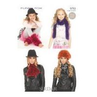 Sirdar Ladies & Girls Hat, Scarves & Leg Warmers Funky Fox Knitting Pattern 9793 Chunky