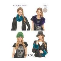 Sirdar Ladies Hat, Snood, Collar & Cuffs Funky Fox Knitting Pattern 9792 Chunky