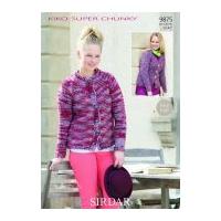 Sirdar Ladies Cardigans KiKO Knitting Pattern 9875 Super Chunky