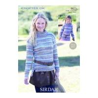 Sirdar Ladies & Girls Sweaters Crofter Knitting Pattern 9823 DK